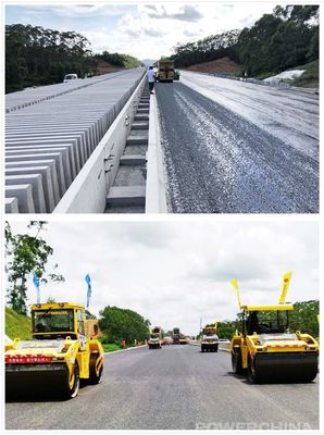 水电四局:中开高速公路路面项目沥青下面层试验段铺筑完成